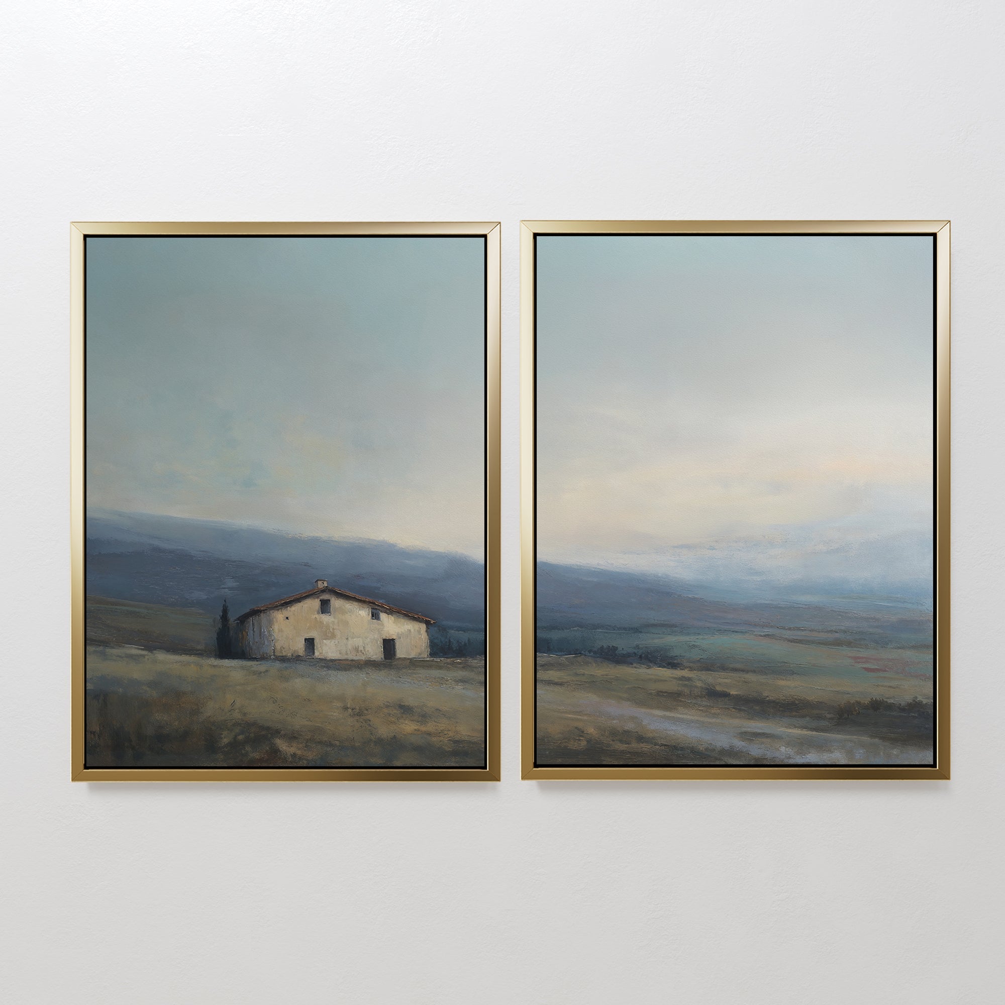 Whispers of the Hollow – Set of 2 Canvas Prints set of 2 – blue vintage canvas wall art by Aspire Prints