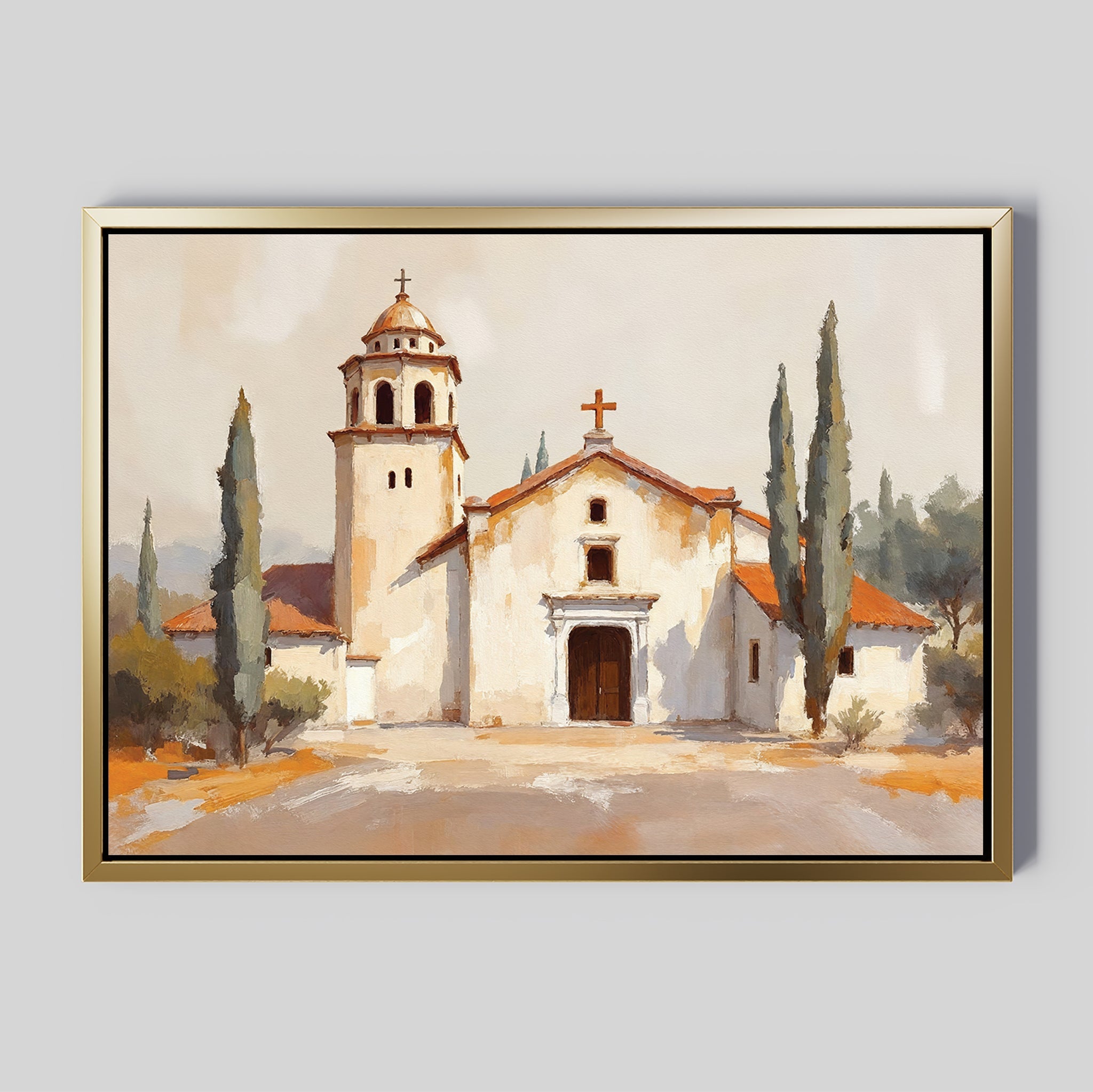 Whispers of the Mission – neutral-toned vintage canvas wall art print by Aspire Prints