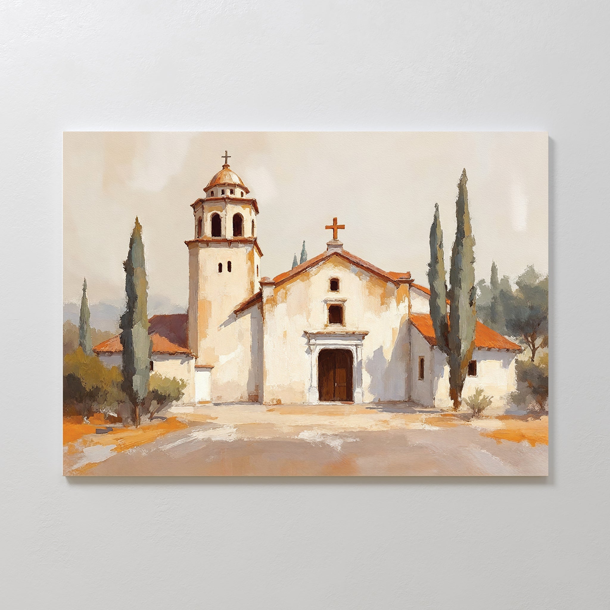 Whispers of the Mission – neutral-toned vintage canvas wall art print by Aspire Prints