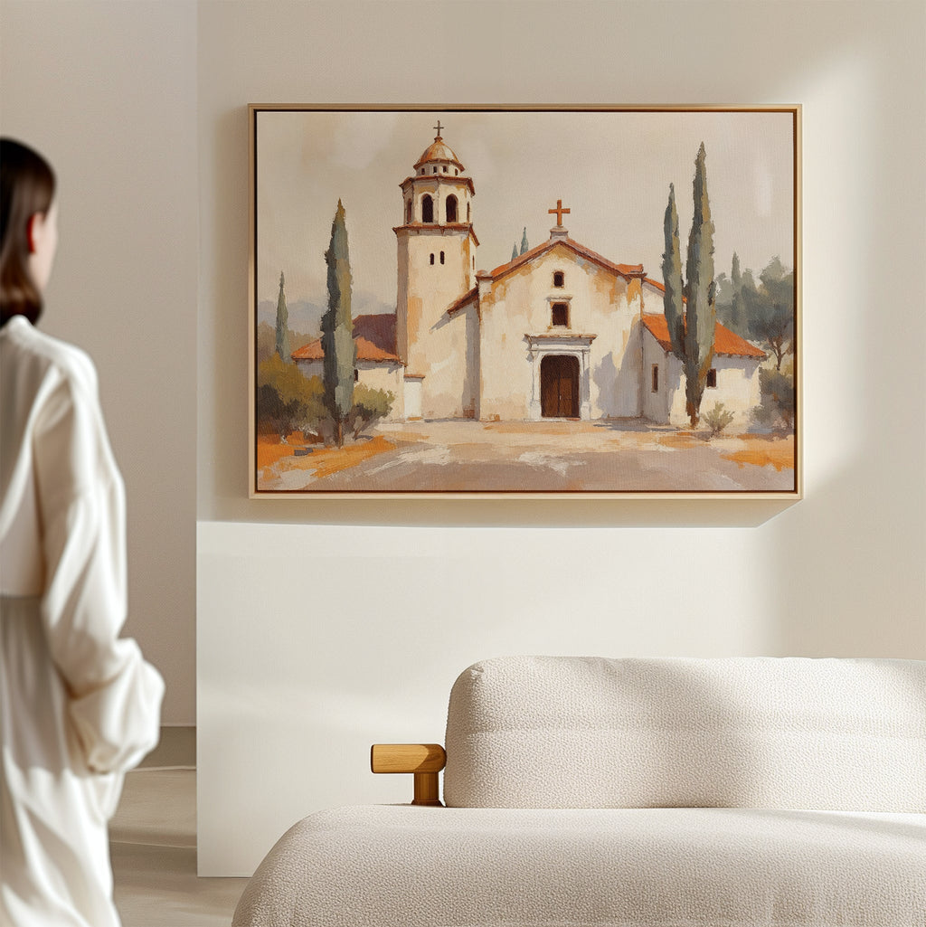 Whispers of the Mission – neutral-toned vintage canvas wall art print by Aspire Prints