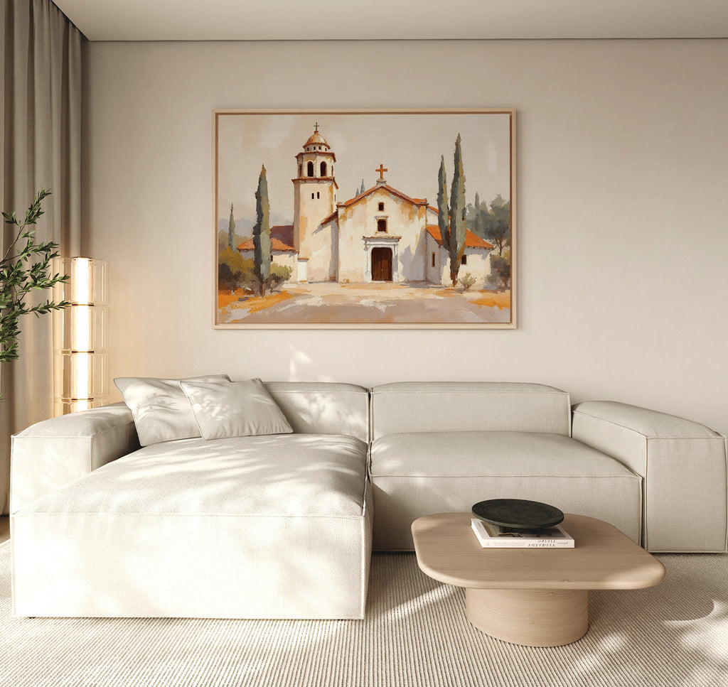 Whispers of the Mission – neutral-toned vintage canvas wall art print by Aspire Prints