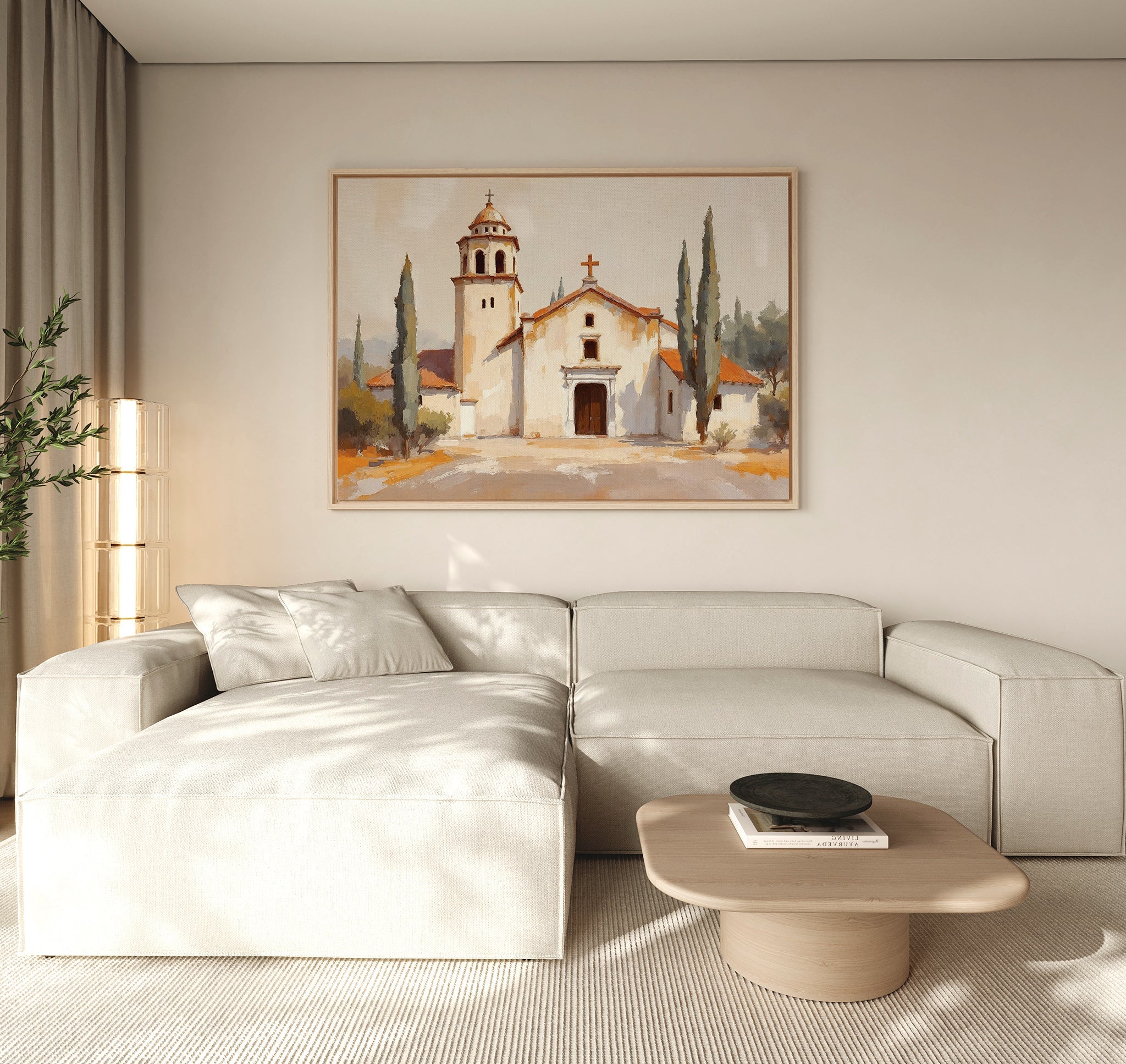 Whispers of the Mission – neutral-toned vintage canvas wall art print by Aspire Prints