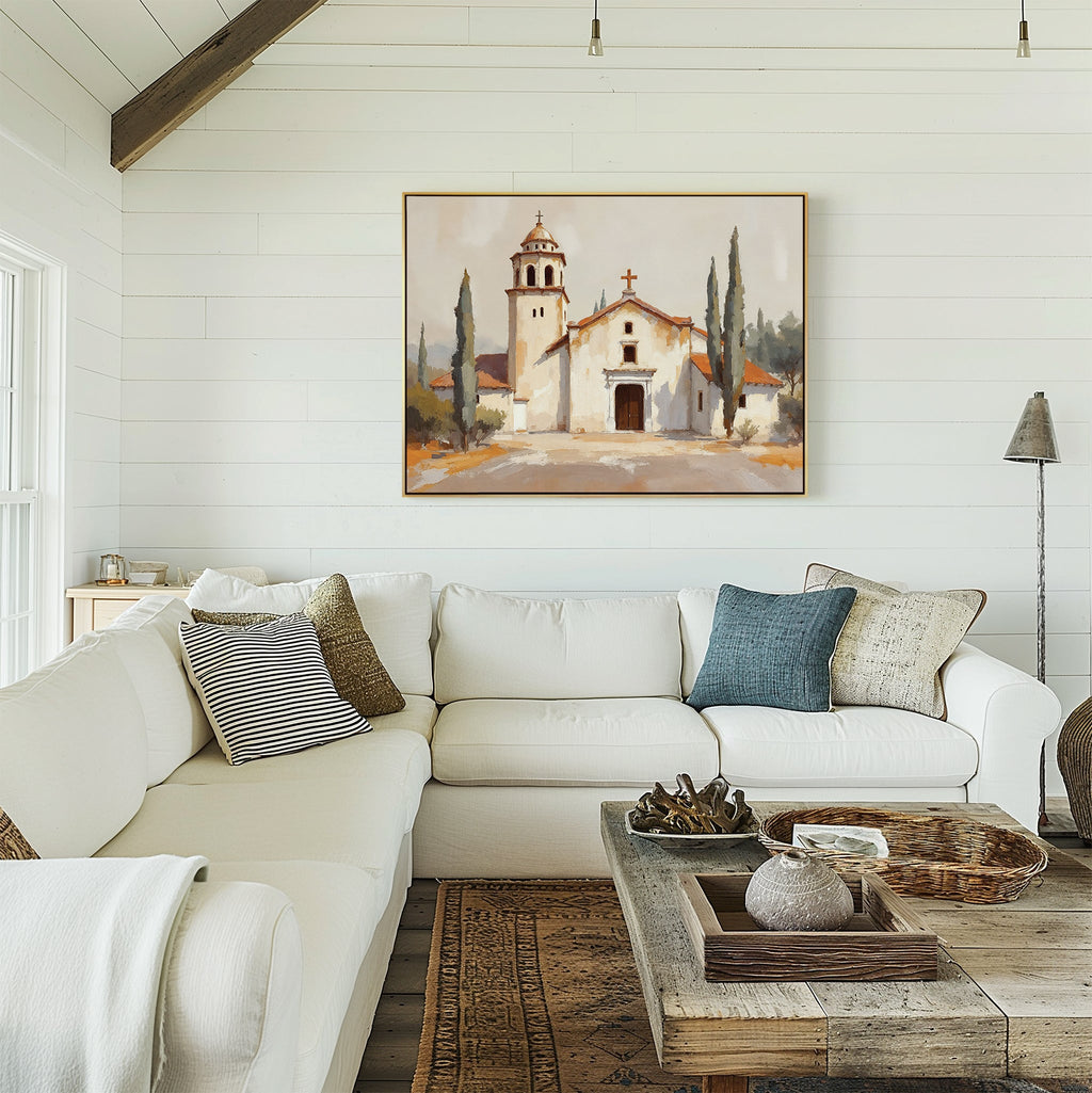 Whispers of the Mission – neutral-toned vintage canvas wall art print by Aspire Prints