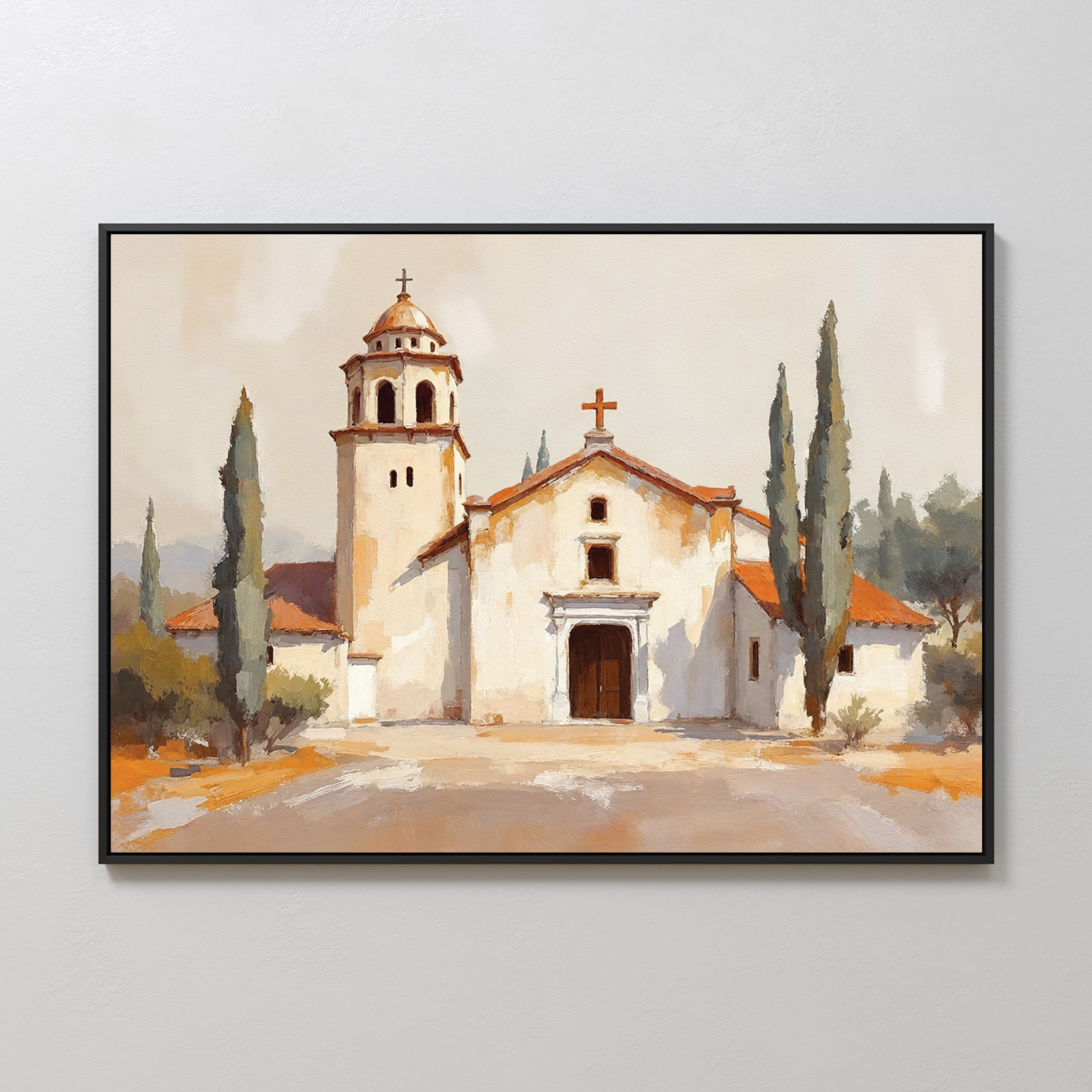 Whispers of the Mission – neutral-toned vintage canvas wall art print by Aspire Prints