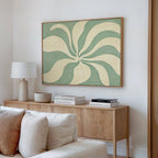 Whispering Petals in Sage – green botanical canvas wall art print by Aspire Prints