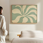 Whispering Petals in Sage – green botanical canvas wall art print by Aspire Prints