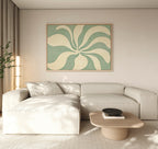 Whispering Petals in Sage – green botanical canvas wall art print by Aspire Prints