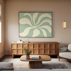 Whispering Petals in Sage – green botanical canvas wall art print by Aspire Prints