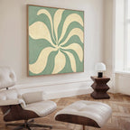 Whispering Petals in Sage – green botanical canvas wall art print by Aspire Prints