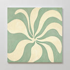 Whispering Petals in Sage – green botanical canvas wall art print by Aspire Prints