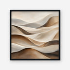 Sand Dune Waves Canvas Art - Square – Black Floating Frame on white background