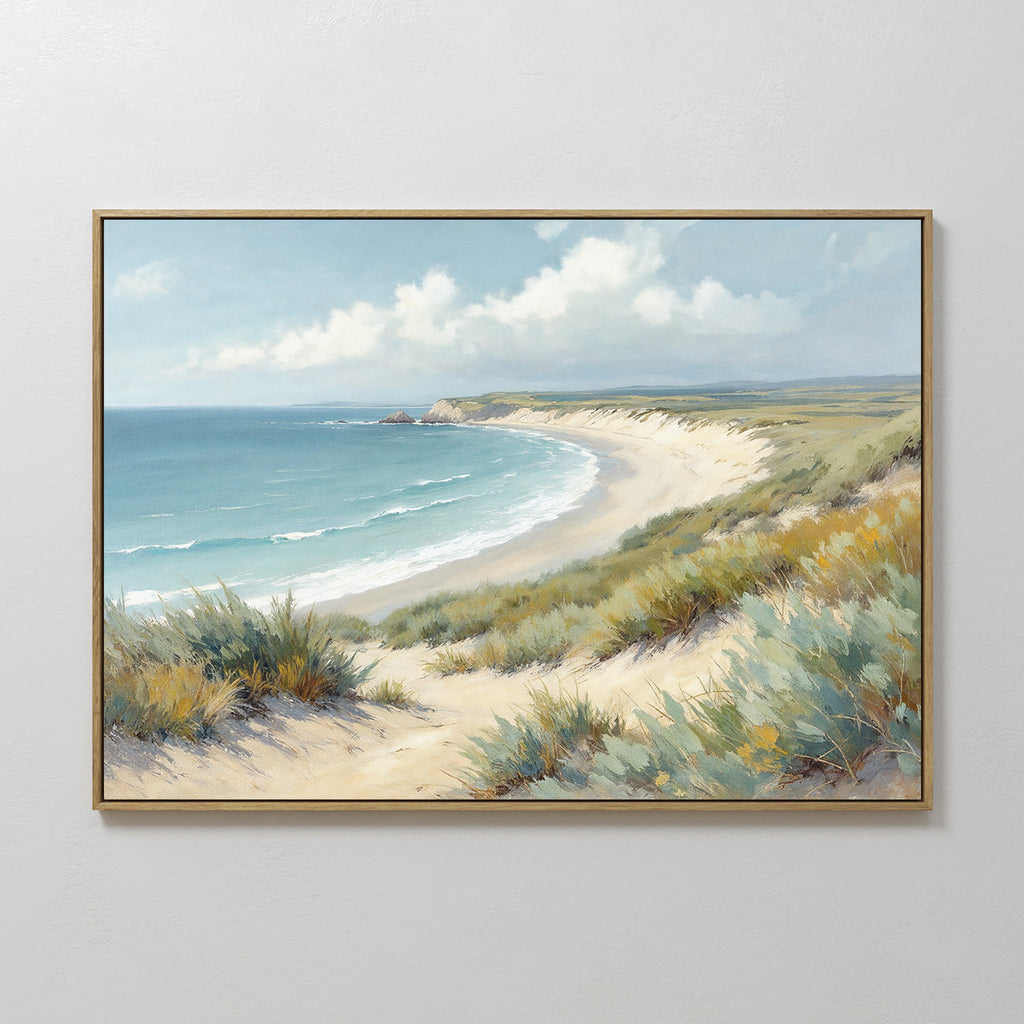 Where Dunes Whisper – blue vintage canvas wall art print by Aspire Prints