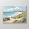 Where Dunes Whisper – blue vintage canvas wall art print by Aspire Prints