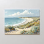 Where Dunes Whisper – blue vintage canvas wall art print by Aspire Prints