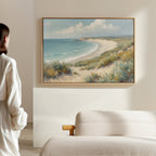 Where Dunes Whisper – blue vintage canvas wall art print by Aspire Prints