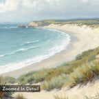 Where Dunes Whisper – blue vintage canvas wall art print by Aspire Prints