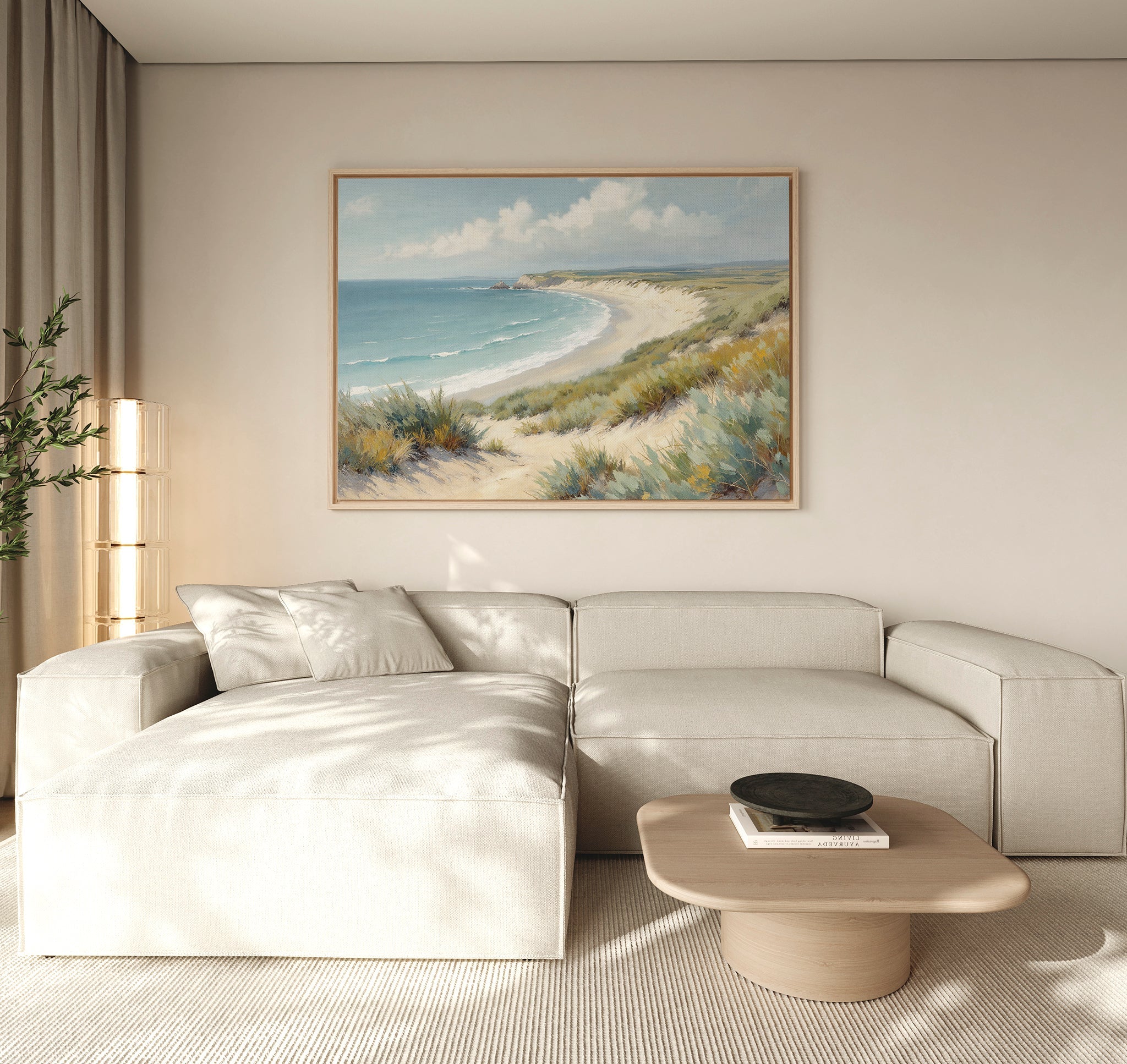 Where Dunes Whisper – blue vintage canvas wall art print by Aspire Prints