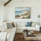 Where Dunes Whisper – blue vintage canvas wall art print by Aspire Prints