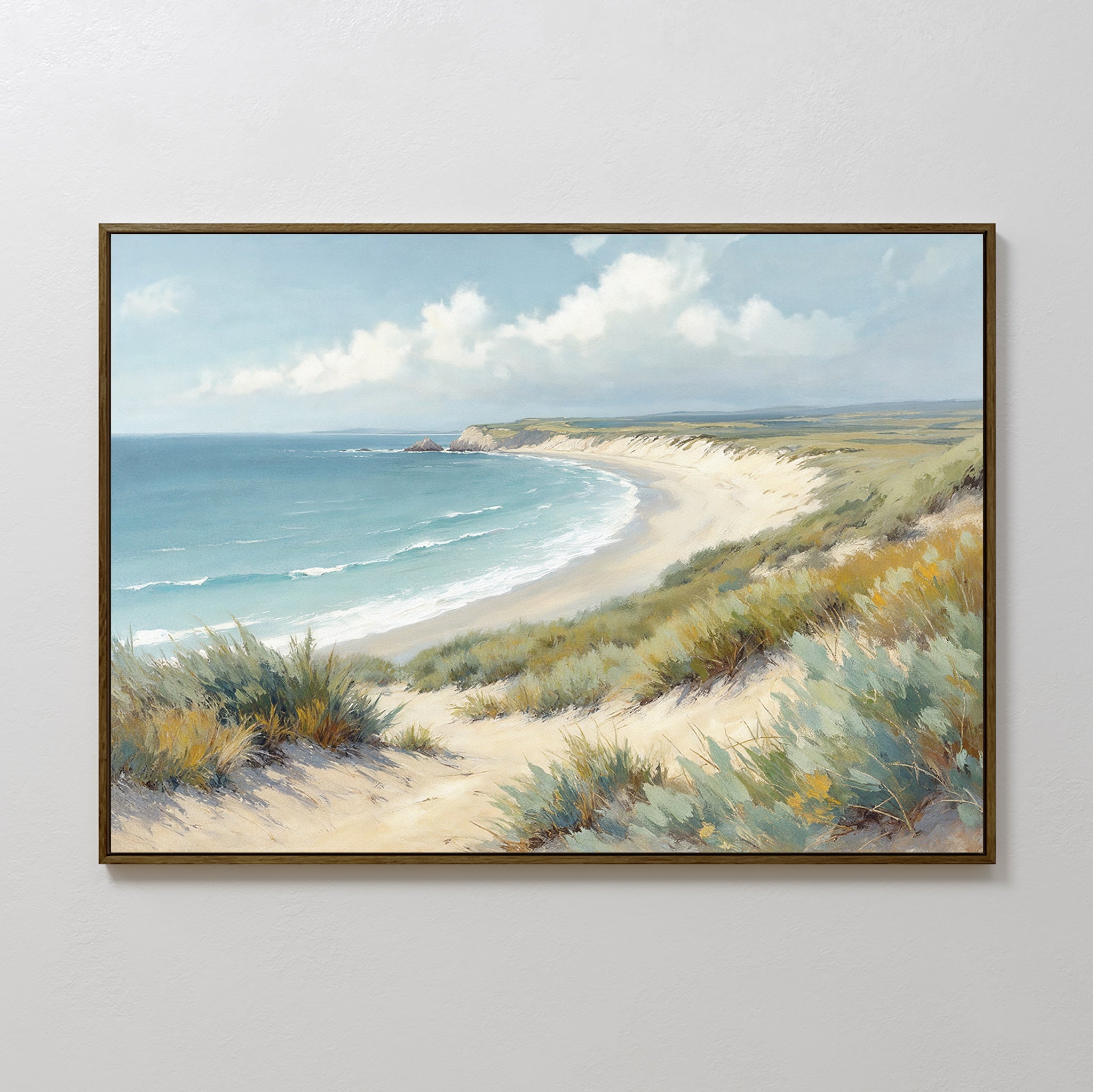 Where Dunes Whisper – blue vintage canvas wall art print by Aspire Prints