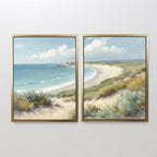 Where Dunes Meet the Tide – Set of 2 Canvas Prints set of 2 – blue vintage canvas wall art by Aspire Prints