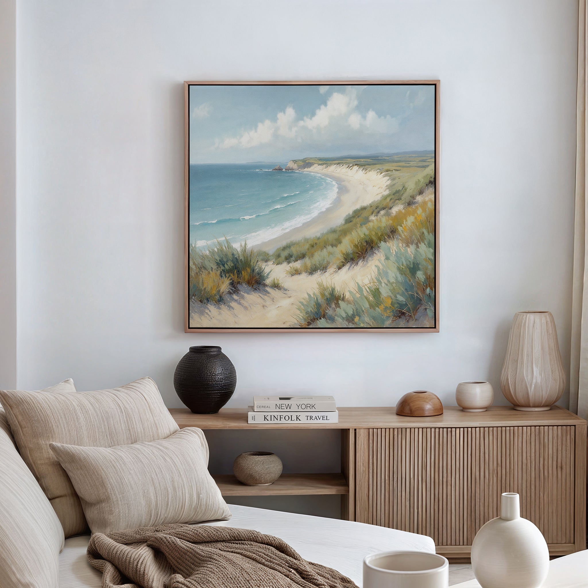 Whispers of the Dune – blue vintage canvas wall art print by Aspire Prints