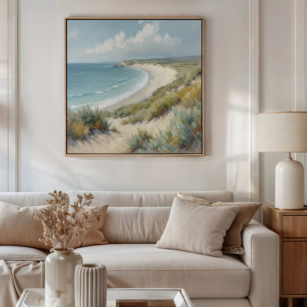Whispers of the Dune – blue vintage canvas wall art print by Aspire Prints