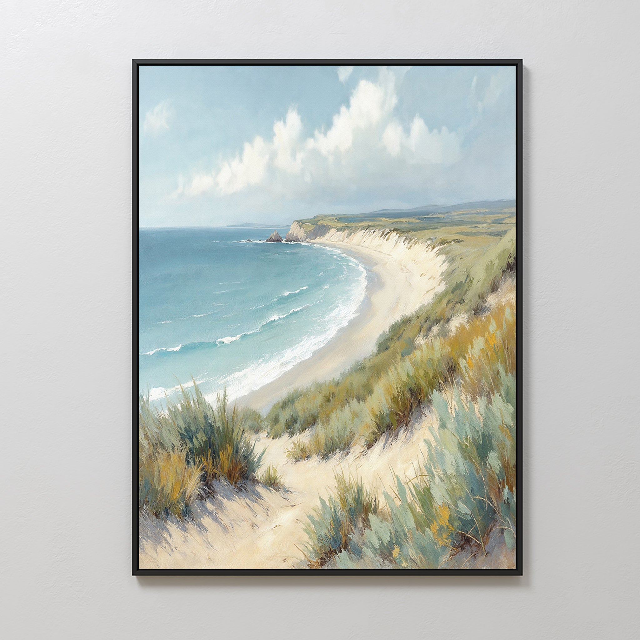 Whispers of the Dunes Canvas Print – blue vintage canvas wall art print by Aspire Prints