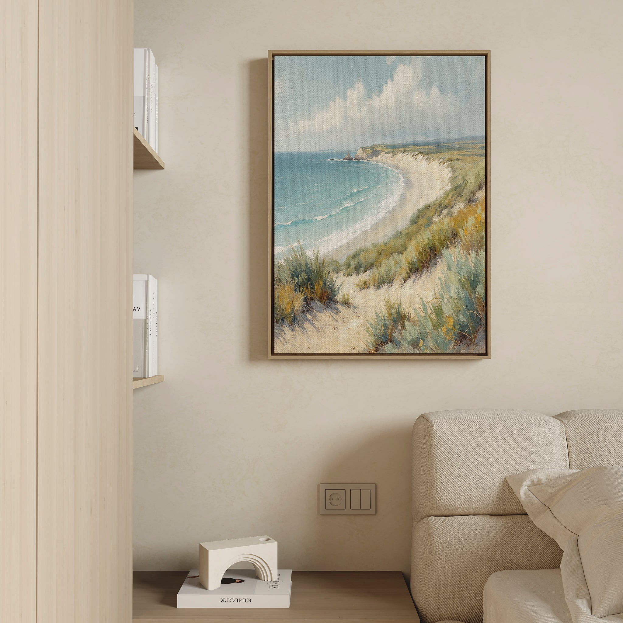 Whispers of the Dunes Canvas Print – blue vintage canvas wall art print by Aspire Prints
