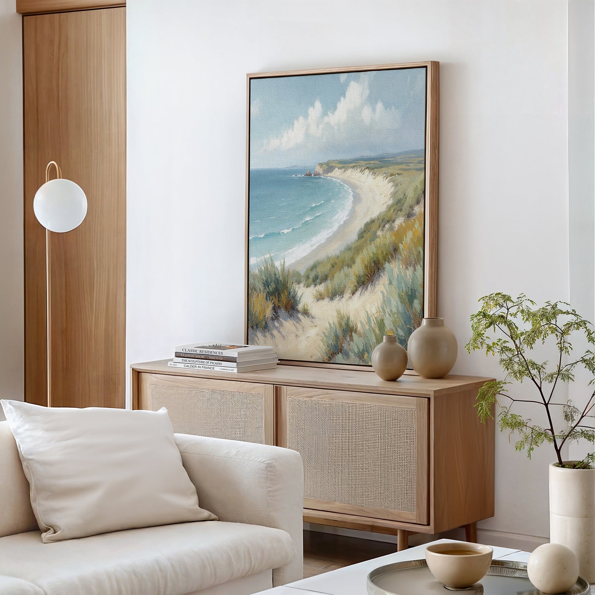 Whispers of the Dunes Canvas Print – blue vintage canvas wall art print by Aspire Prints