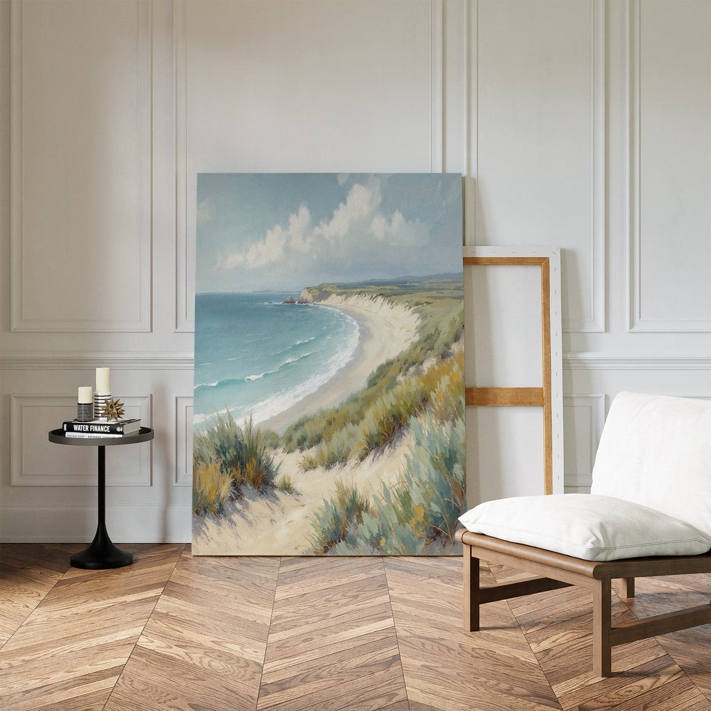 Whispers of the Dunes Canvas Print – blue vintage canvas wall art print by Aspire Prints