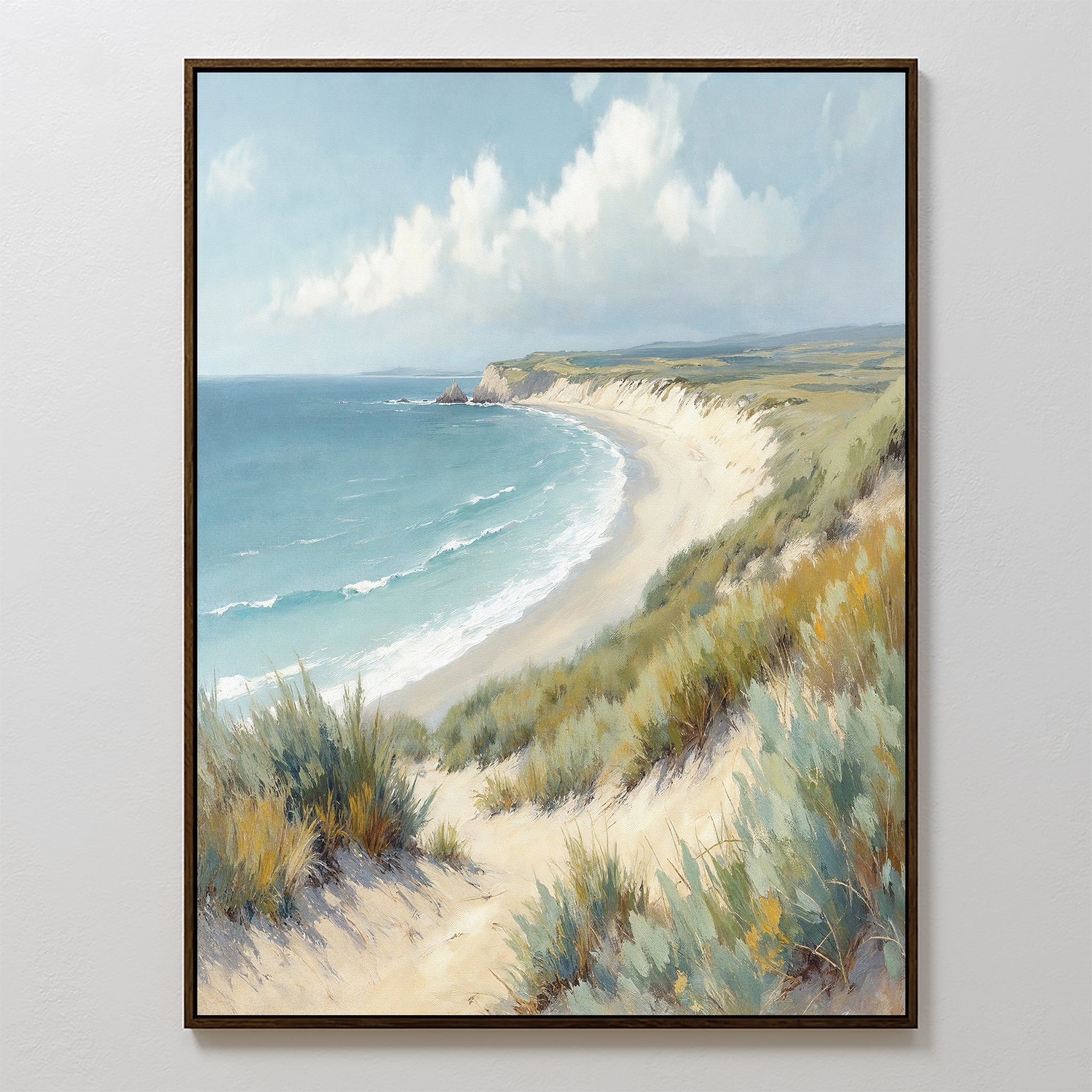 Whispers of the Dunes Canvas Print – blue vintage canvas wall art print by Aspire Prints