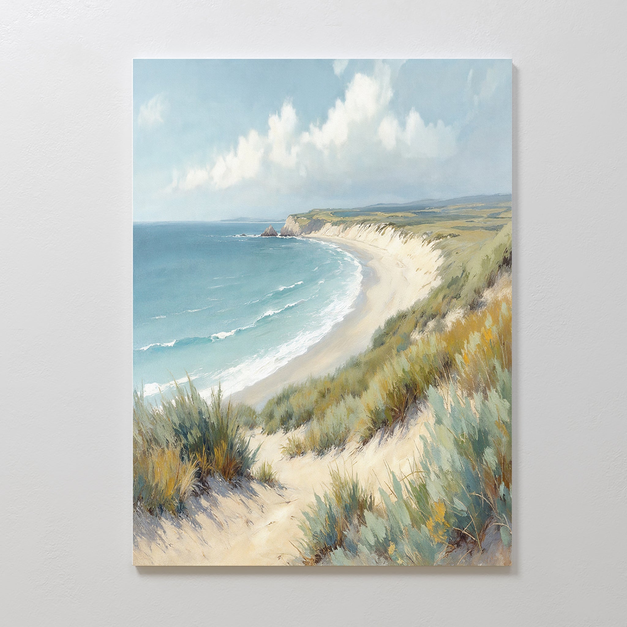 Whispers of the Dunes Canvas Print – blue vintage canvas wall art print by Aspire Prints