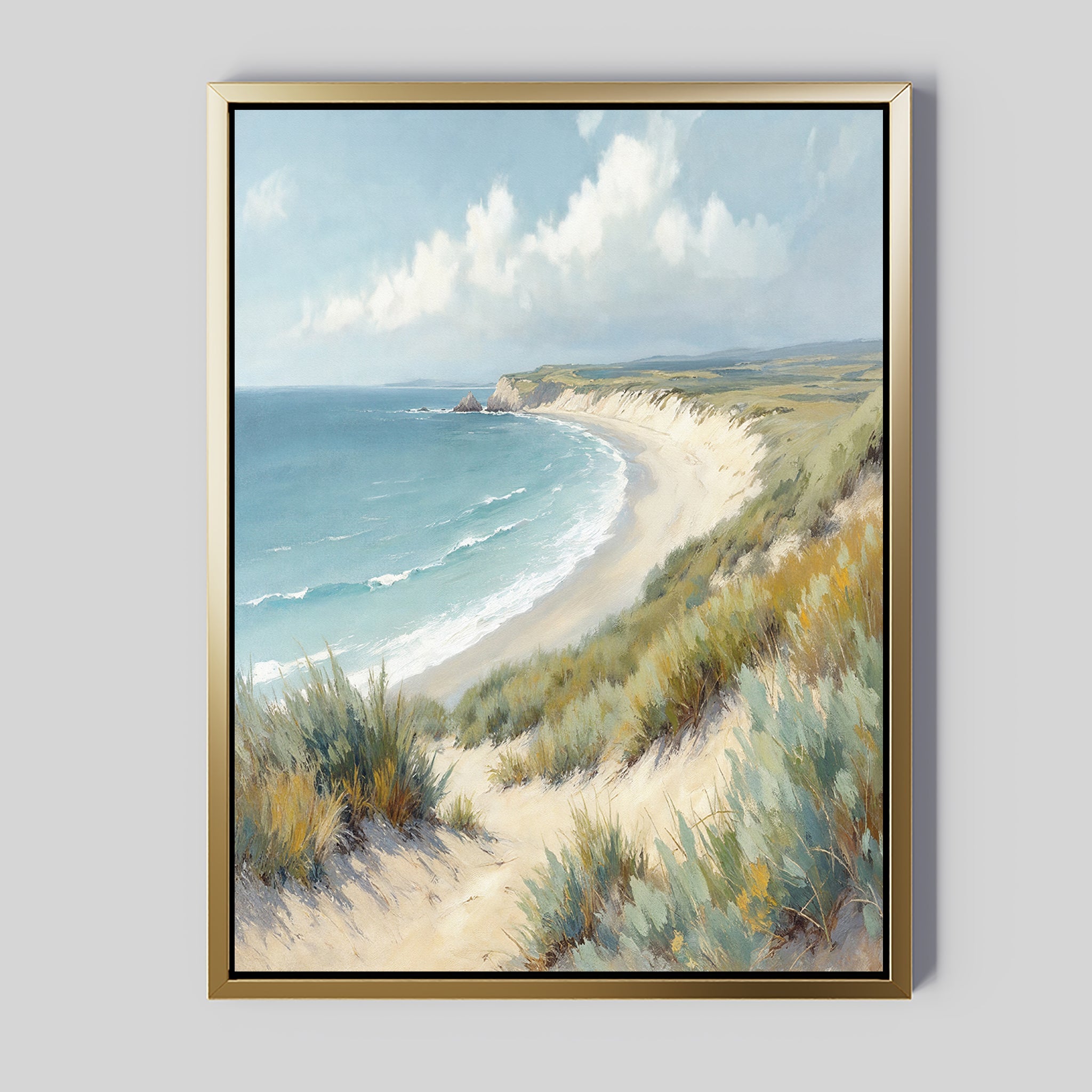 Whispers of the Dunes Canvas Print – blue vintage canvas wall art print by Aspire Prints