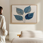 Whispers in Indigo – blue botanical canvas wall art print by Aspire Prints