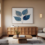 Whispers in Indigo – blue botanical canvas wall art print by Aspire Prints
