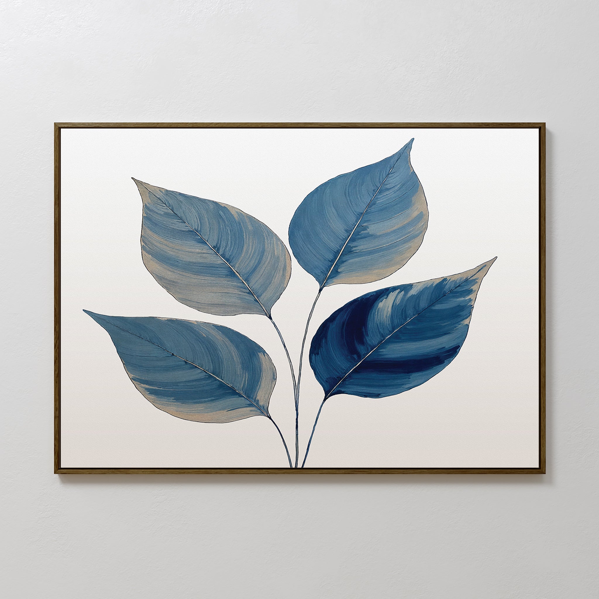 Whispers in Indigo – blue botanical canvas wall art print by Aspire Prints
