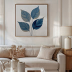 Whispers in Indigo – blue botanical canvas wall art print by Aspire Prints