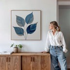Whispers in Indigo – blue botanical canvas wall art print by Aspire Prints