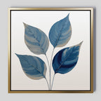 Whispers in Indigo – blue botanical canvas wall art print by Aspire Prints