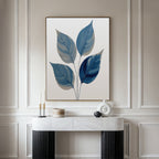 Whispers in Indigo – blue botanical canvas wall art print by Aspire Prints