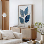 Whispers in Indigo – blue botanical canvas wall art print by Aspire Prints