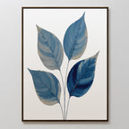 Whispers in Indigo – blue botanical canvas wall art print by Aspire Prints