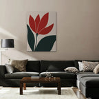 Scarlet Tulip Canvas Art - Vertical – Stretched Canvas Only in room setting