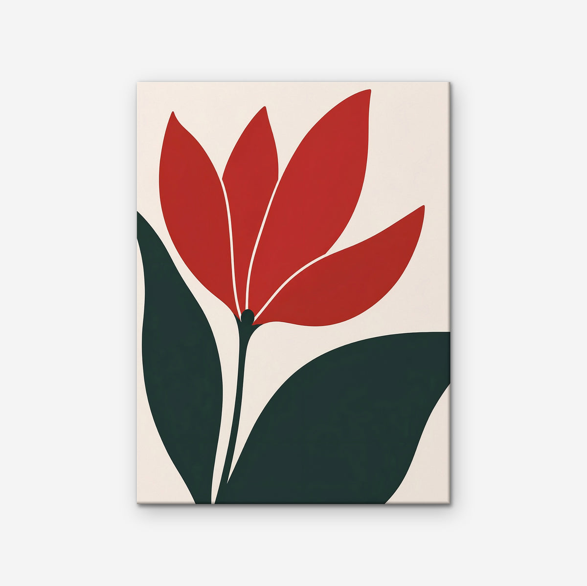 Scarlet Tulip Canvas Art - Vertical – Stretched Canvas Only on white background