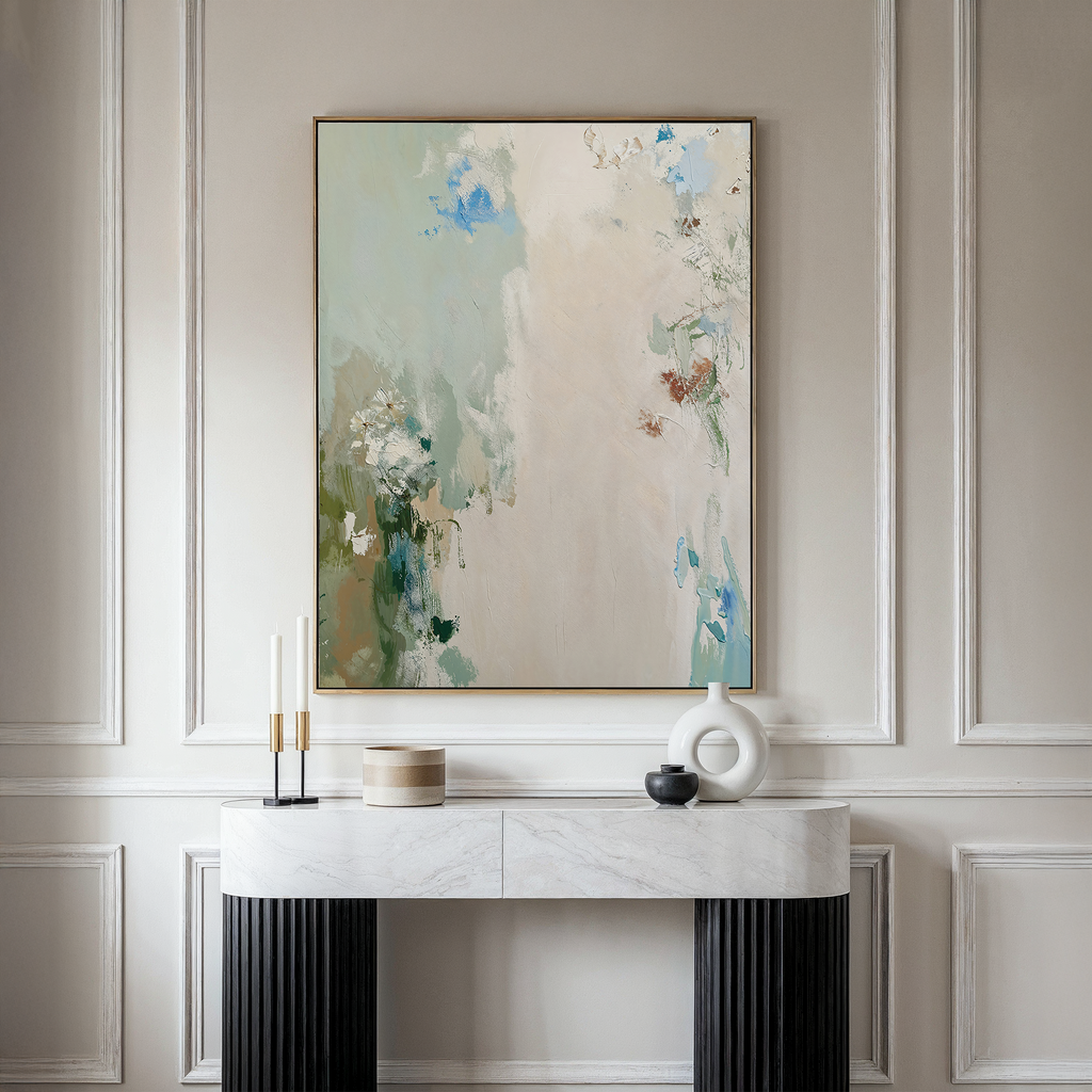 Whispers of the Quiet Garden – green botanical canvas wall art print by Aspire Prints