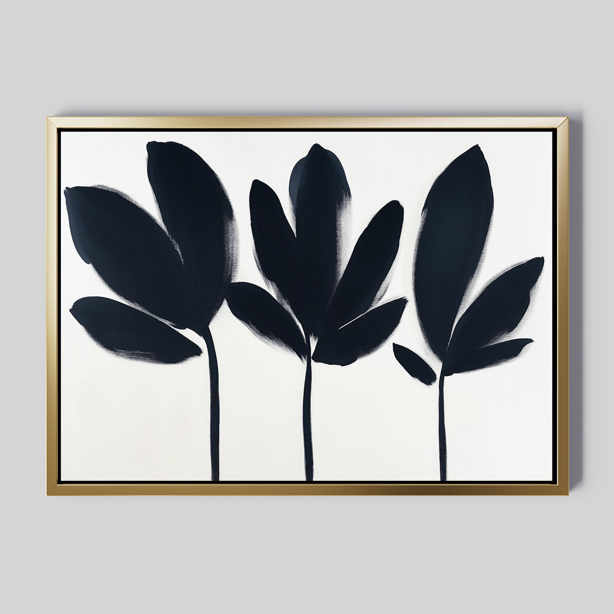 Whispers in Charcoal – neutral-toned botanical canvas wall art print by Aspire Prints