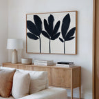 Whispers in Charcoal – neutral-toned botanical canvas wall art print by Aspire Prints