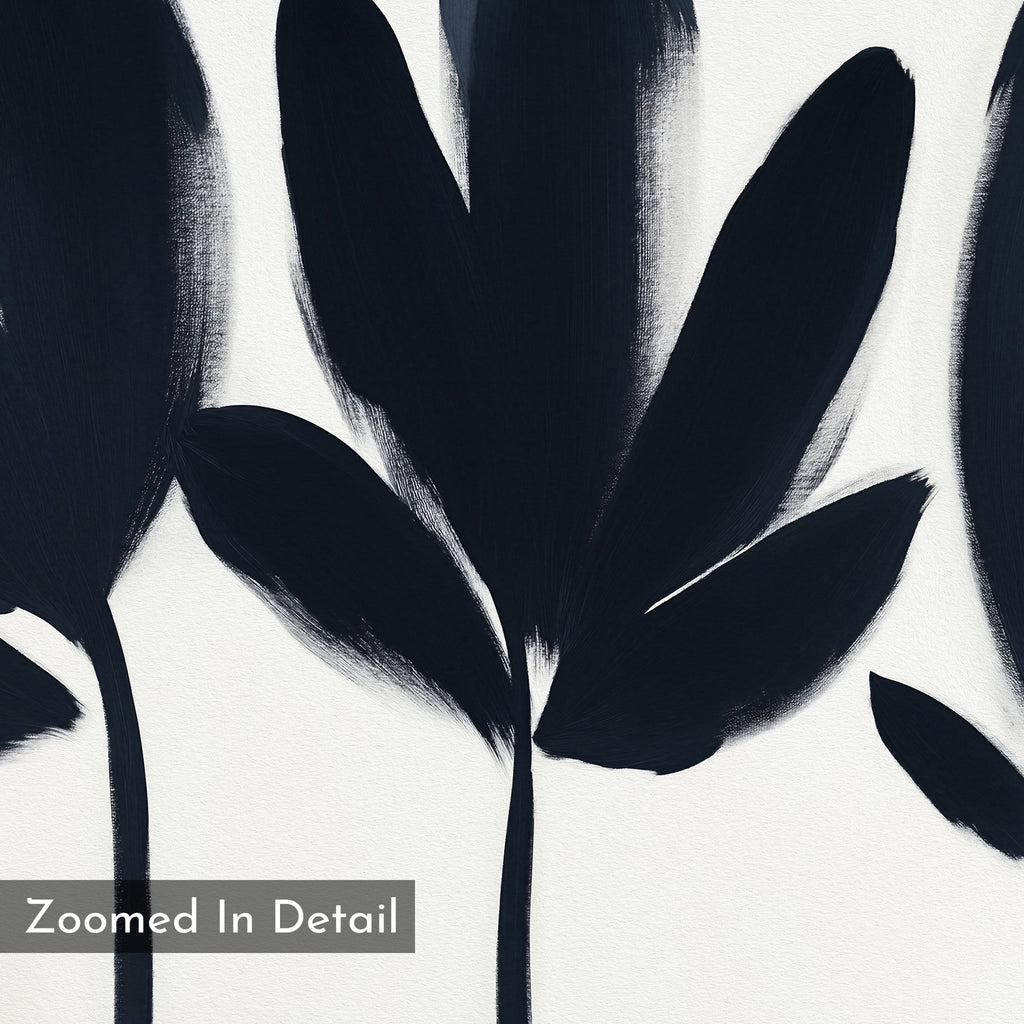 Whispers in Charcoal – neutral-toned botanical canvas wall art print by Aspire Prints