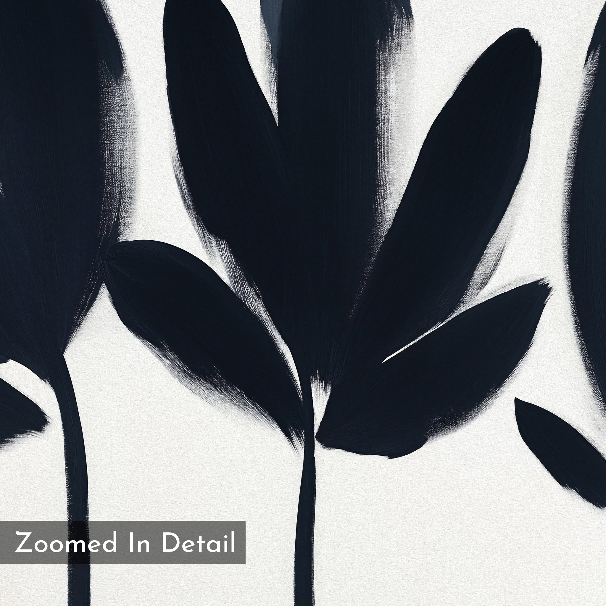 Whispers in Charcoal – neutral-toned botanical canvas wall art print by Aspire Prints