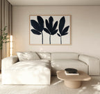 Whispers in Charcoal – neutral-toned botanical canvas wall art print by Aspire Prints